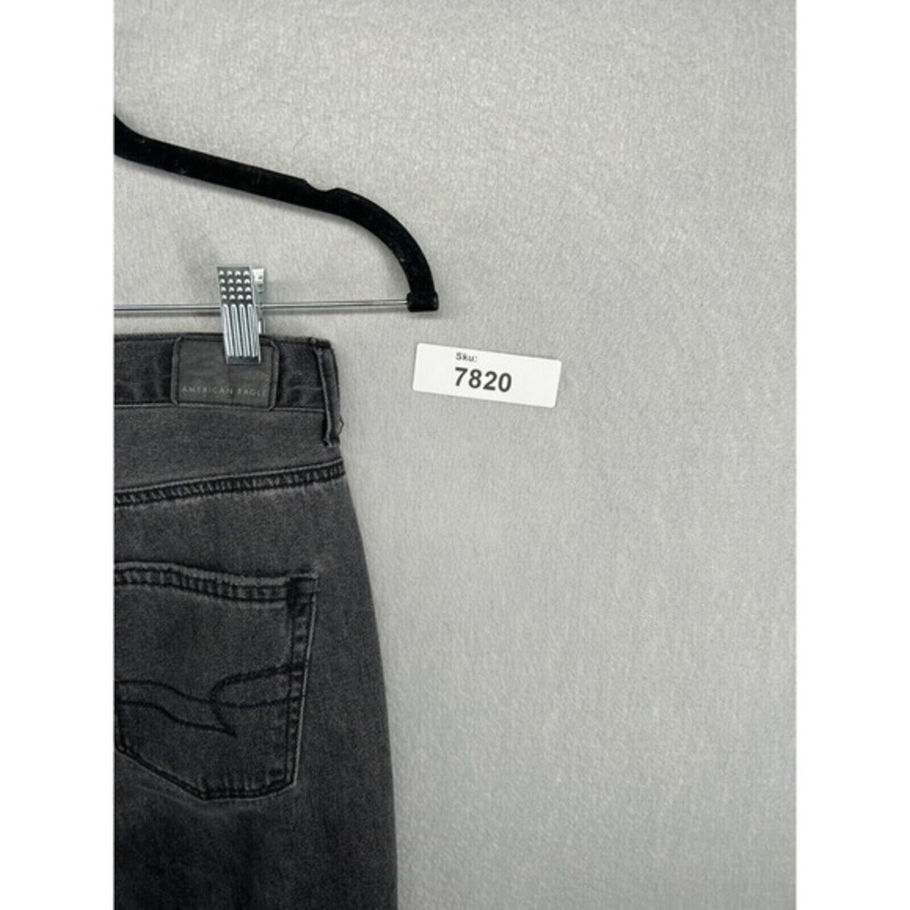 American Eagle Jeans Womens Size 2 Mom Jean Black Destroyed Ripped High Rise - Picture 12 of 12